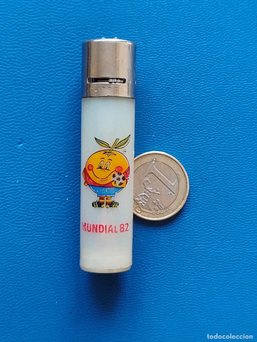 Mecheros: ANTIGUO MECHERO CLIPPER REGULABLE (NARANJITO) MUNDIAL 82 (USADO)