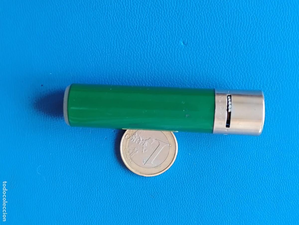 Feuerzeuge: ANTIGUO MECHERO CLIPPER VERDE - REGULABLE - (USADO)