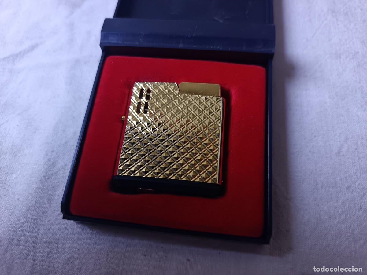Mecheros: Mechero de metal tipo petaca, Elysee, en estuche