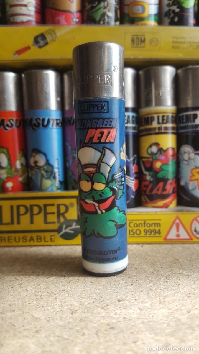 Mecheros: Mechero/encendedor Clipper lighter colecci&oacute;n Cogollitos. Mazingreen Peta, ,parodia Mazinger Z.