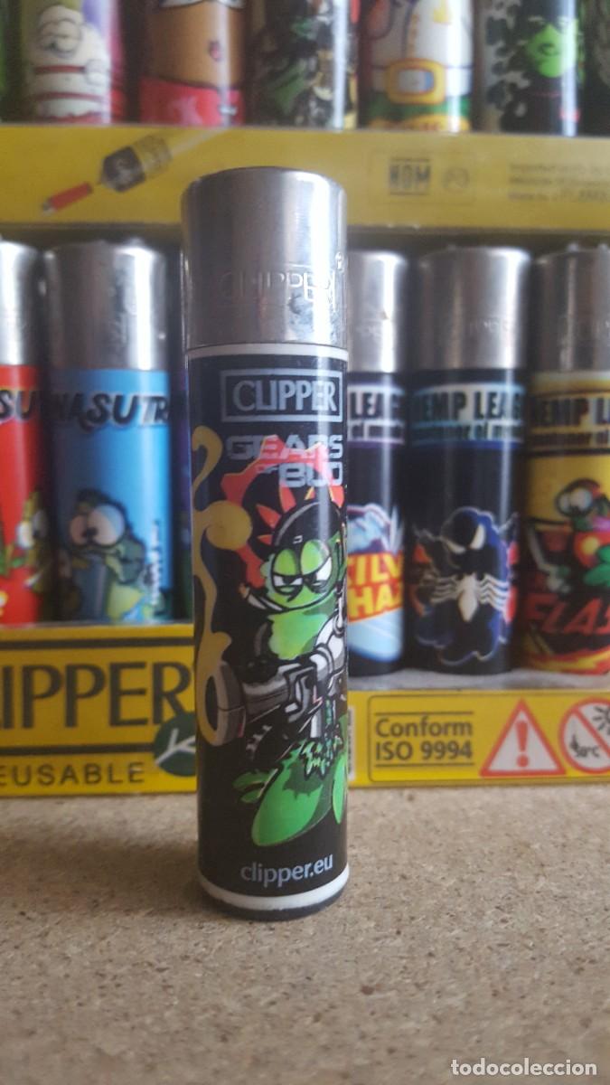 Mecheros: Mechero/encendedor Clipper lighter colecci&oacute;n Cogollitos. Gears of Bud