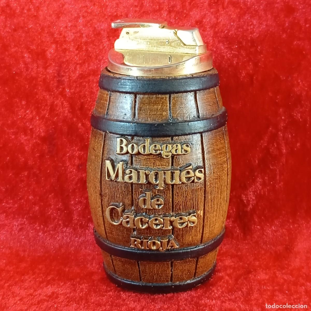 Mecheros: MECHERO - BODEGAS MARQU&Eacute;S DE C&Aacute;CERES - RIOJA - TONEL DE VINO - ENCENDEDOR - 12,5 CM