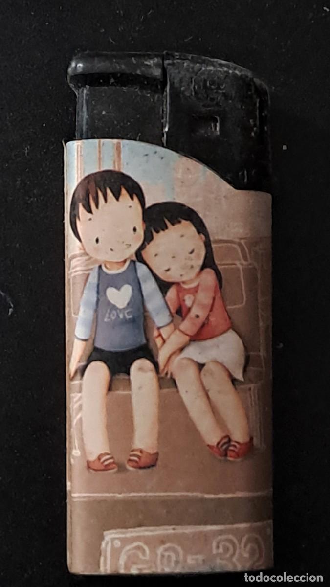 Mecheros: ANTIGUO MINI MECHERO PAREJA DE NI&Ntilde;OS