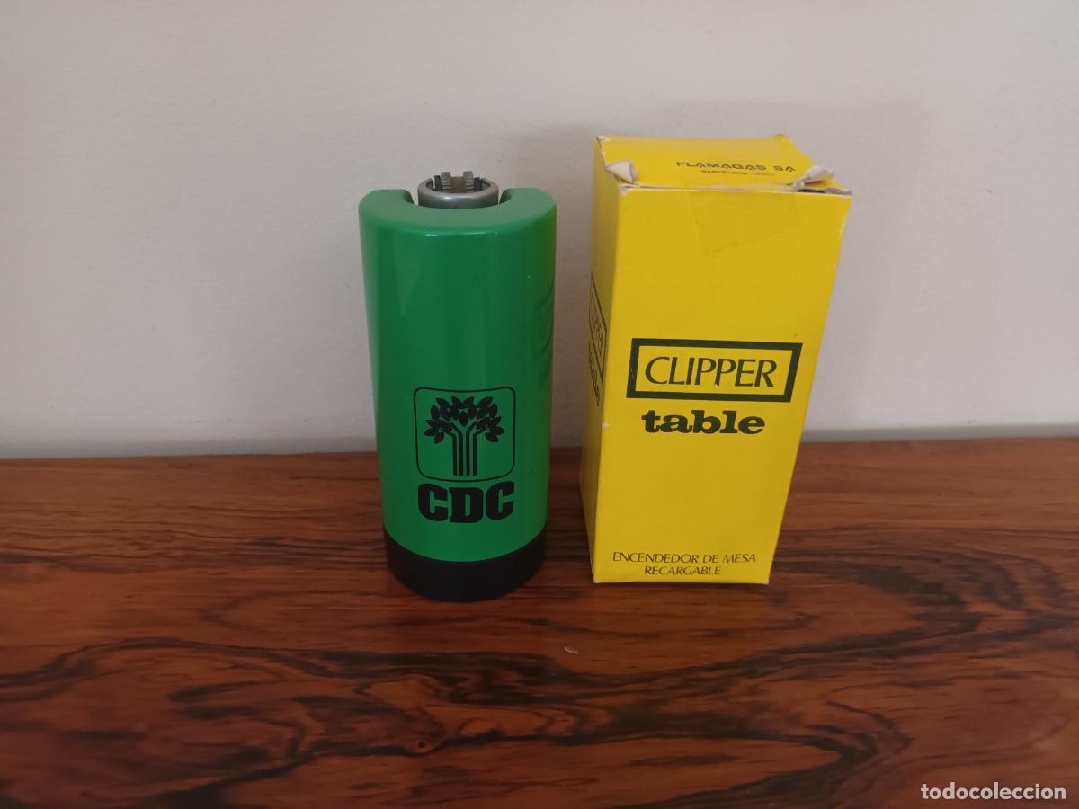 Mecheros: CLIPPER TABLE ENCENDEDOR DE MESA COLOR PLATA PLATEADO.MECHERO REGULABLE RETRO VINTAGE. FLAMAGAS