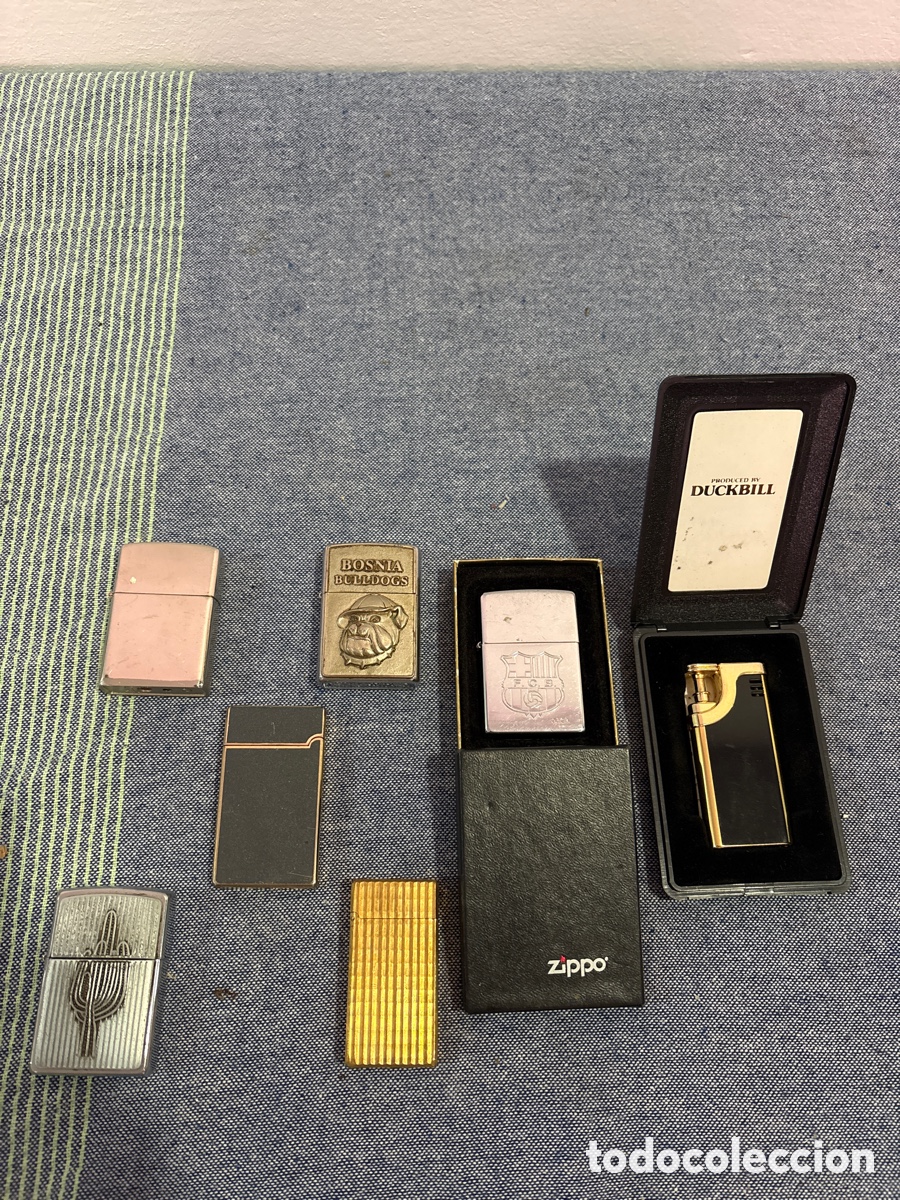 Briquets: Lote de 7 mecheros de colecci&oacute;n: Zippo