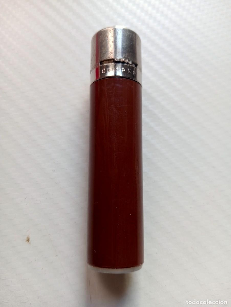 Mecheros: MUY RARO MECHERO CLIPPER COLOR MARR&Oacute;N REGULADOR Y ROSCA REDONDA ENCENDEDOR CLIPPERS GAS DIF&Iacute;CIL