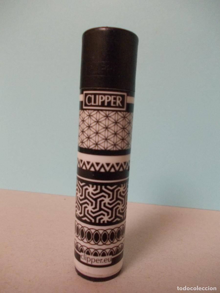 Isqueiros: Mechero Clipper original encendedor piedra serie Geometric 2 1/4 blanco negro descatalogado