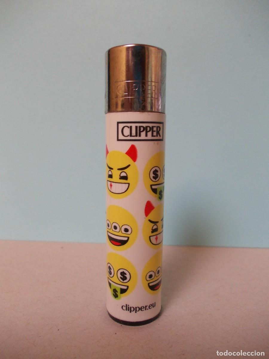 Isqueiros: Mechero Clipper original encendedor piedra serie Emoji print 3/4 diablo dolar descatalogado