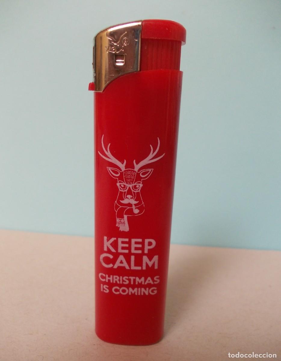 Lighters: Mechero Clipper original encendedor piedra rojo Keep Calm Christmas is coming descatalogado
