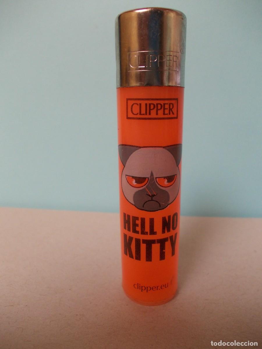 Briquets: Encendedor Mechero Clipper Recargable Serie Angry Cats 3 4 Hell No Kitty Gato Enfadado Naranja Gas