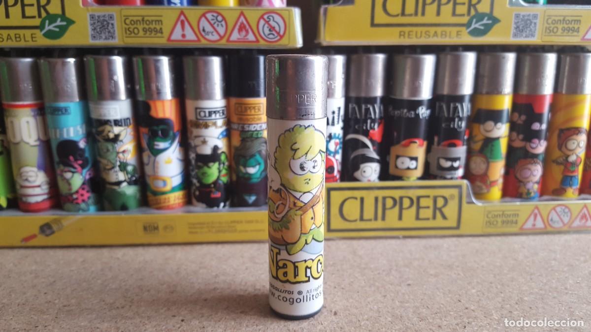 Mecheros: Mechero/encendedor Clipper lighter colecci&oacute;n Cogollitos. Narco. Parodia de Marco