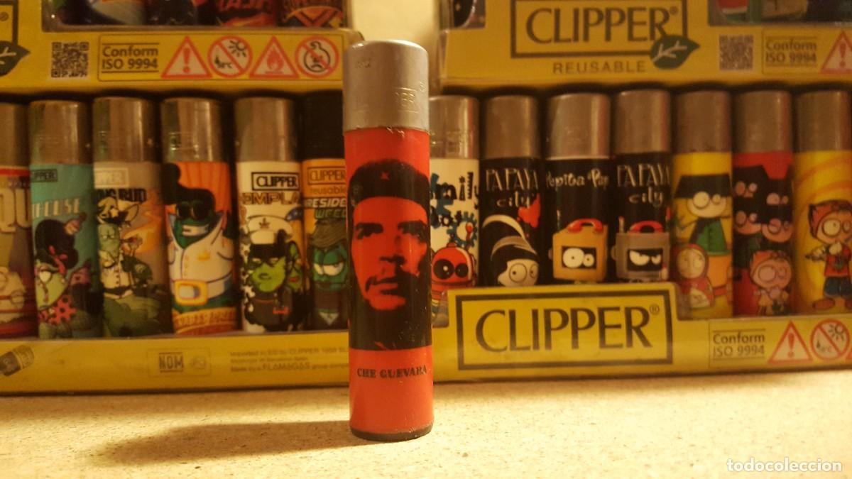 Mecheros: Mechero/encendedor Clipper lighter del Che Guevara, con el nombre debajo.