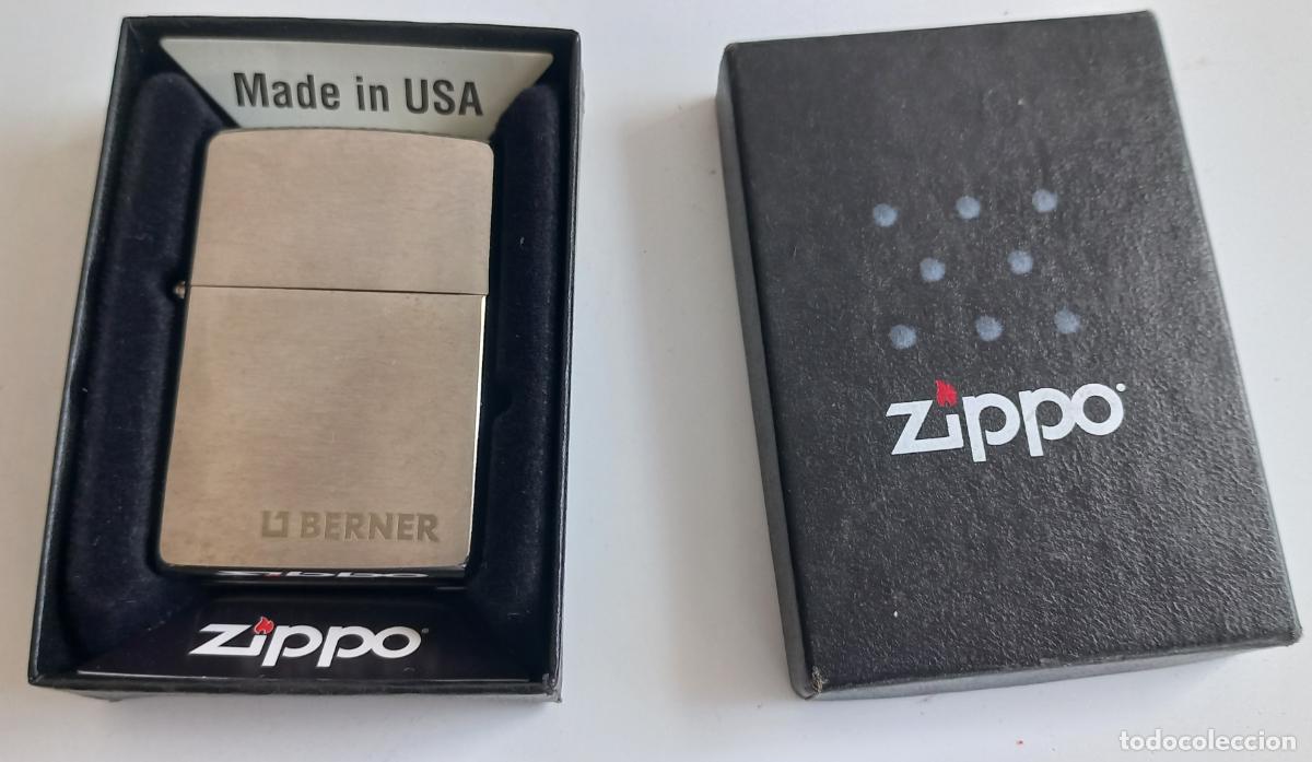 Mecheros: Mechero Zippo E 12. Original, con su caja. Made in USA. Publicidad de Berner. Encendedor