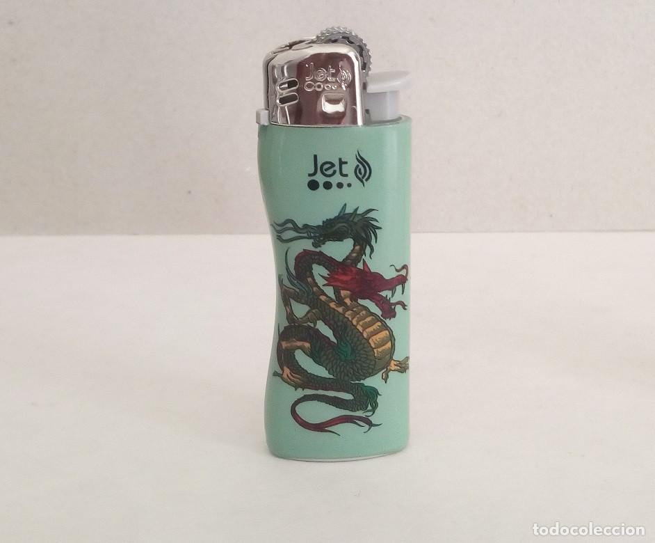 Lighters: Mechero, Encendedor Jet - Fondo Color Verde Drag&oacute;n
