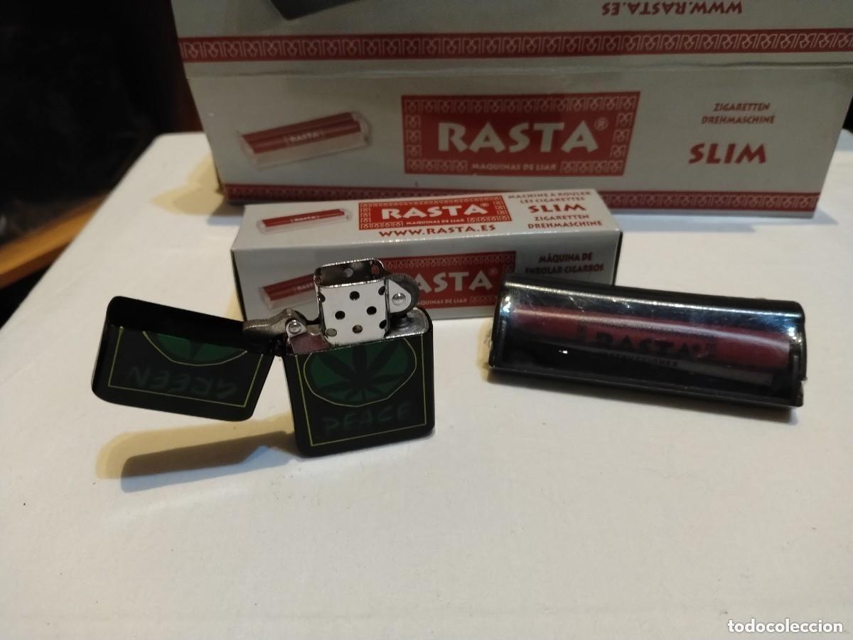 Isqueiros: LOTE RASTA MECHERO + 2 MAQUINAS LIAR