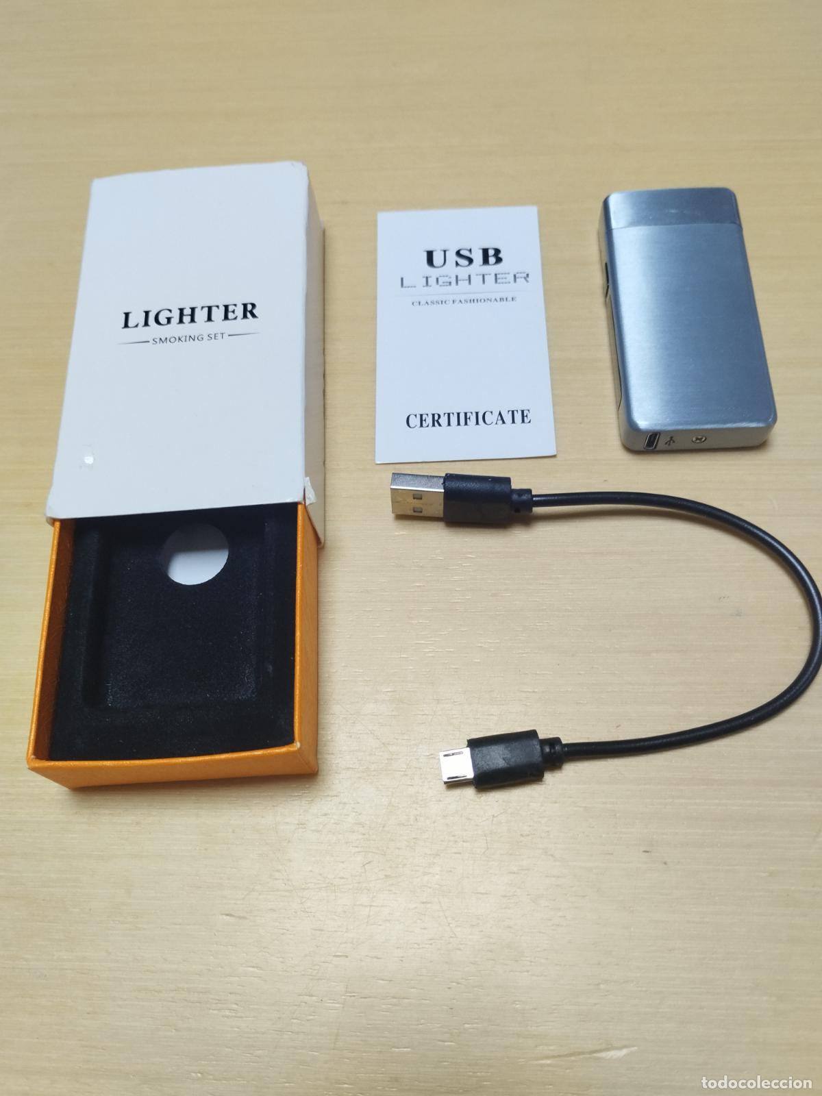 Briquets: MECHERO ELECTRICO CON PUERTO USB DE RECARGA. EN CAJA ORIGINAL SIN USAR. TODO COMPLETO