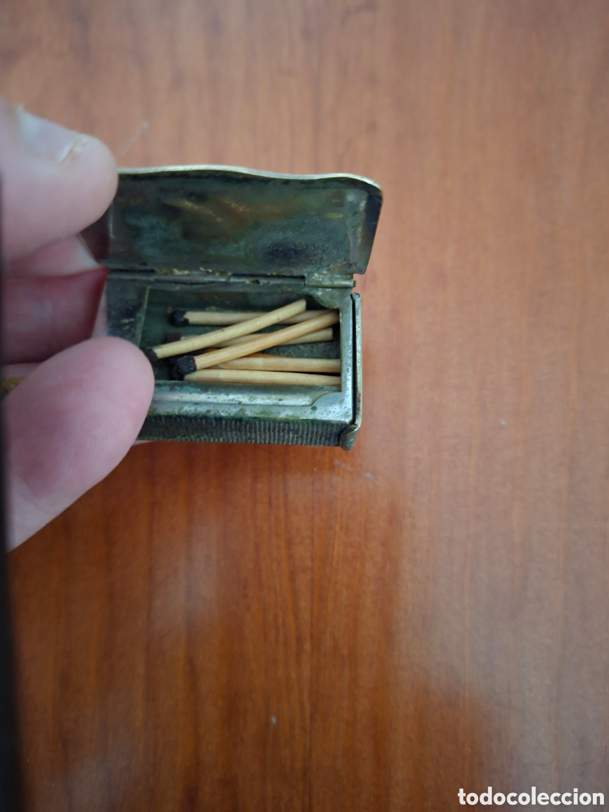 Mecheros: MECHERO ANTIGUO DE CERILLAS Y YESCA FINALES S.XIX LAS CERILLAS SON DE &Eacute;POCA - Foto 2