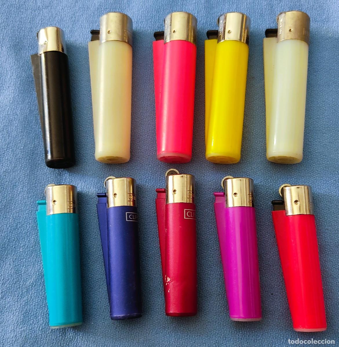 Mecheros: LOTE DE 10 MECHEROS ORIGINALES CLIPPER ANTIGUOS DIFERENTES SERIES TODOS DIFERENTES COLORES LISOS