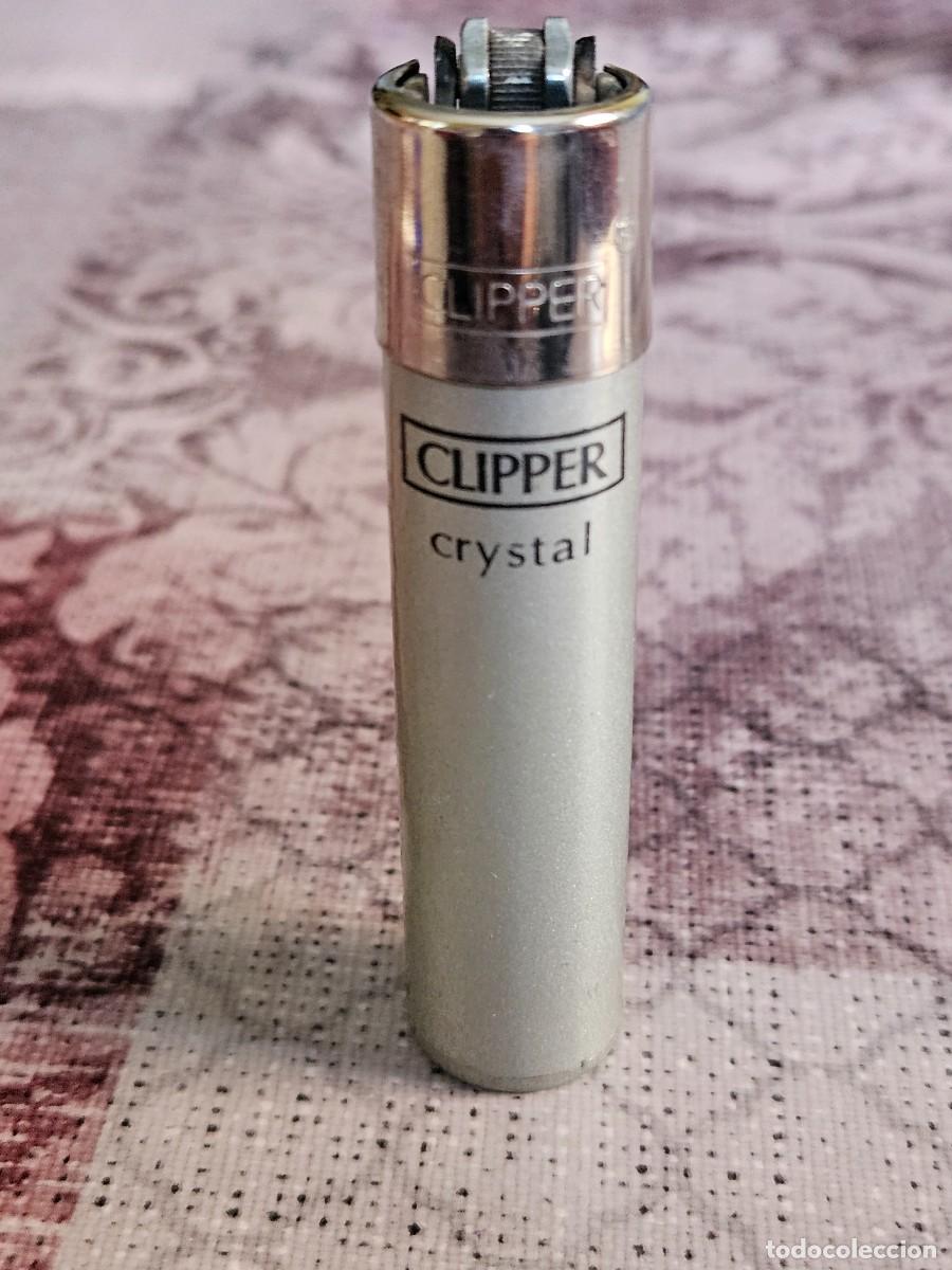 Mecheros: Mechero/ Encendedor Clipper De La L&iacute;nea Clipper Crystal, Gris Plata Brillantina.
