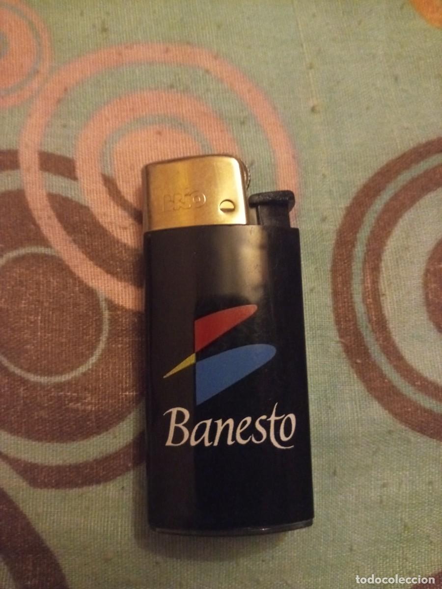 Mecheros: Mechero/encendedor marca Br&iacute;o, publicidad Banesto.