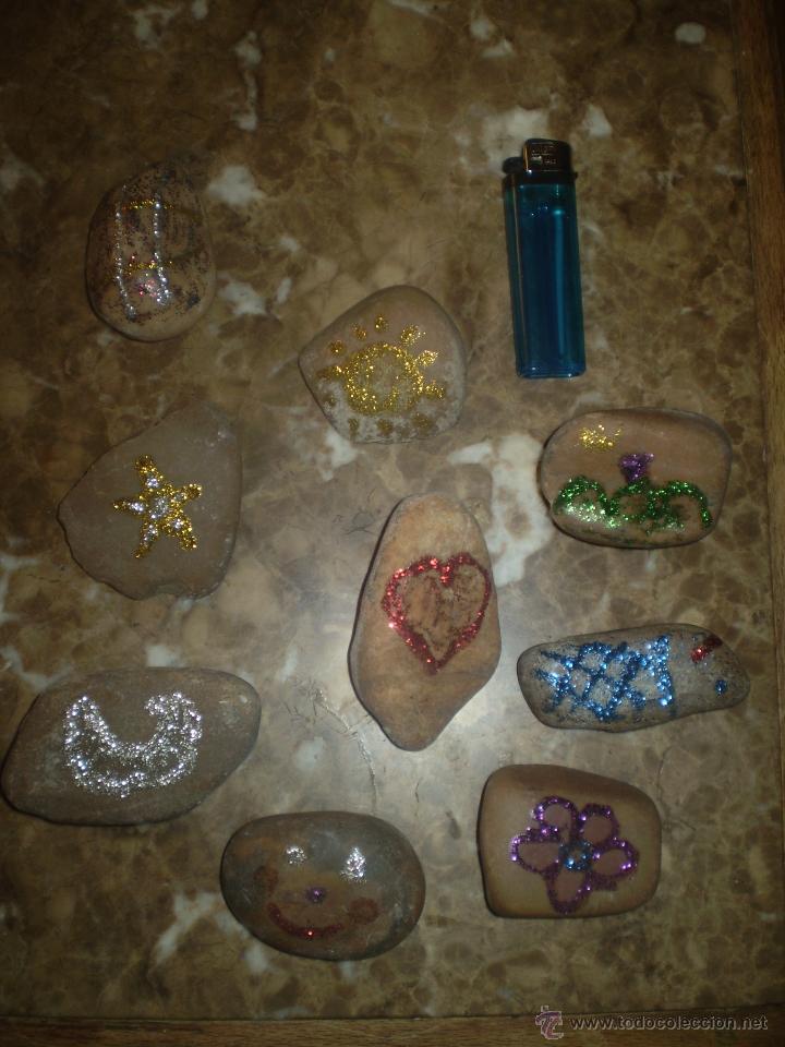 Coleccionismo de minerales: 9 PIEDRAS PINTADAS - Foto 1
