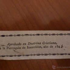 Coleccionismo de minerales: PAPEL PARROQUIA DE INESTRILLAS 1843. Lote 52439150