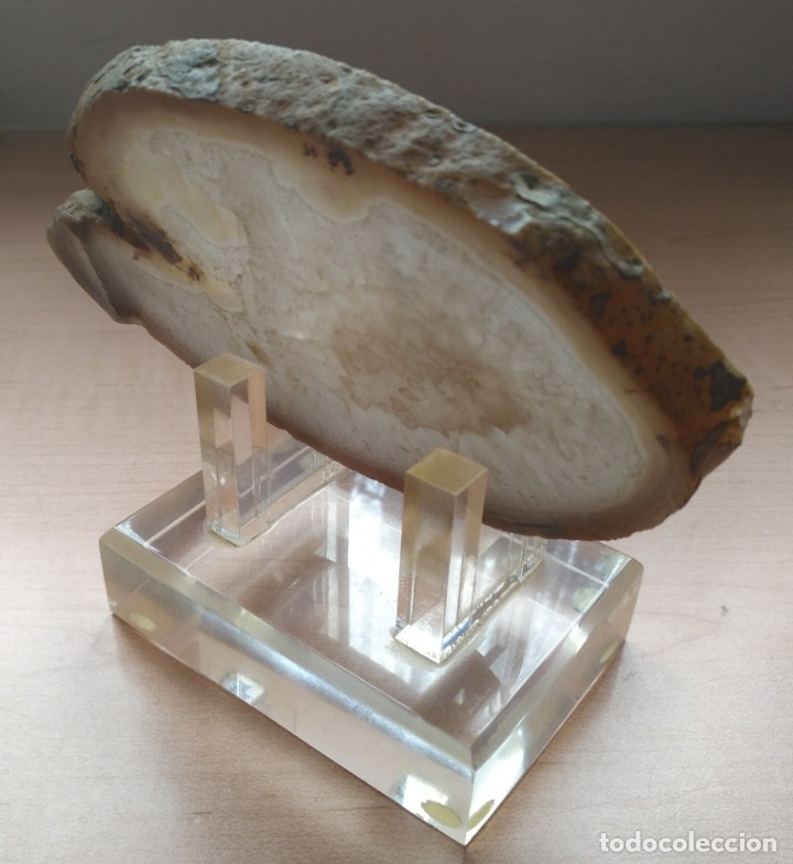 Coleccionismo de minerales: Loncha de Agata del Brasil con pi&eacute; expositor - Foto 5
