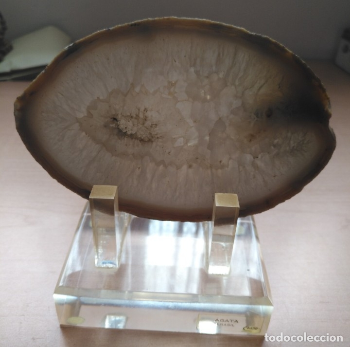 Coleccionismo de minerales: Loncha de Agata del Brasil con pi&eacute; expositor - Foto 6