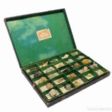 Coleccionismo de minerales: 1930C COLEGIO LA SALLE BONANOVA SANT GERVASI COLECCIÓN DE SOLER PUJOL 25 MINERALES EN CAJA ORIGINAL. Lote 369226331
