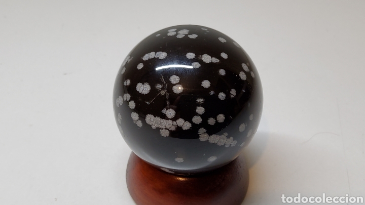 Coleccionismo de minerales: Esfera de obsidiana nevada - Foto 2