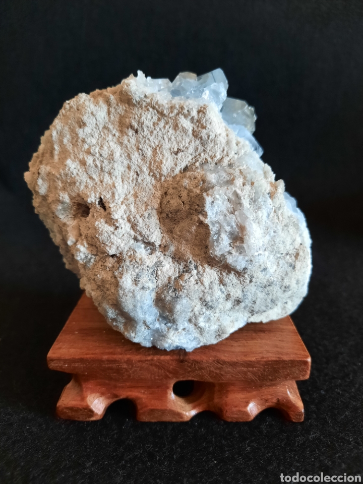 Coleccionismo de minerales: Celestina 767gr con base de madera. - Foto 5