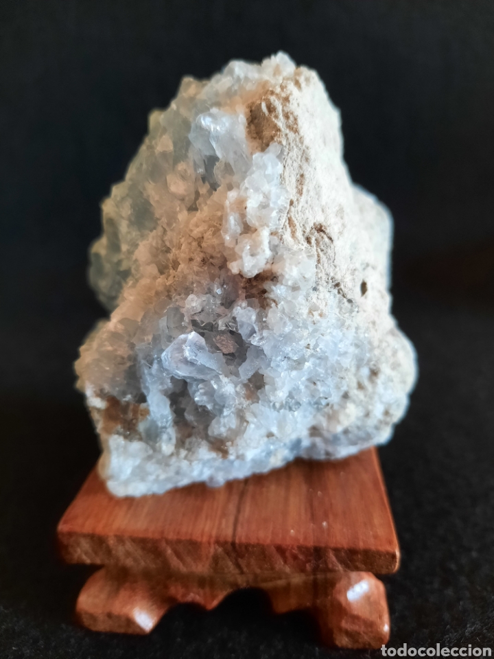 Coleccionismo de minerales: Celestina 767gr con base de madera. - Foto 6