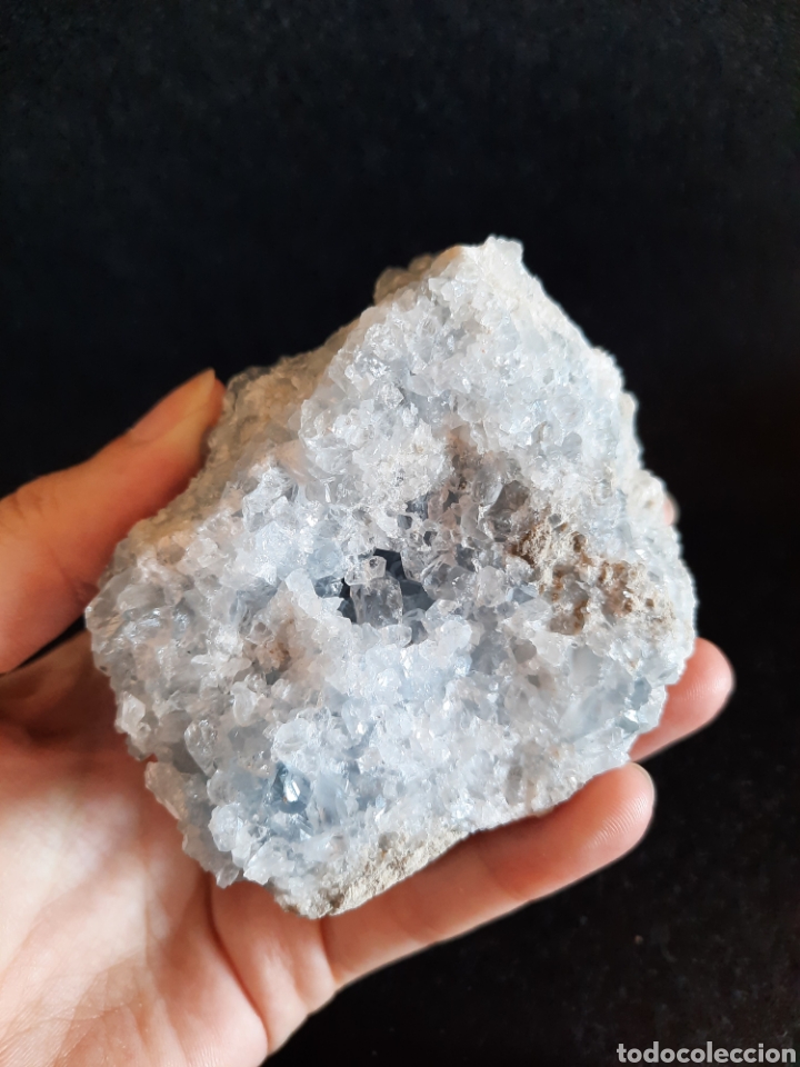 Coleccionismo de minerales: Celestina 767gr con base de madera. - Foto 7