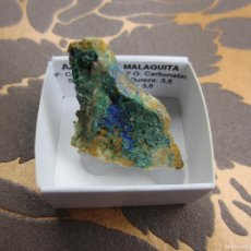 Coleccionismo de minerales: MINERALES AZURITA - MALAQUITA EN CAJA 4X4 CM
