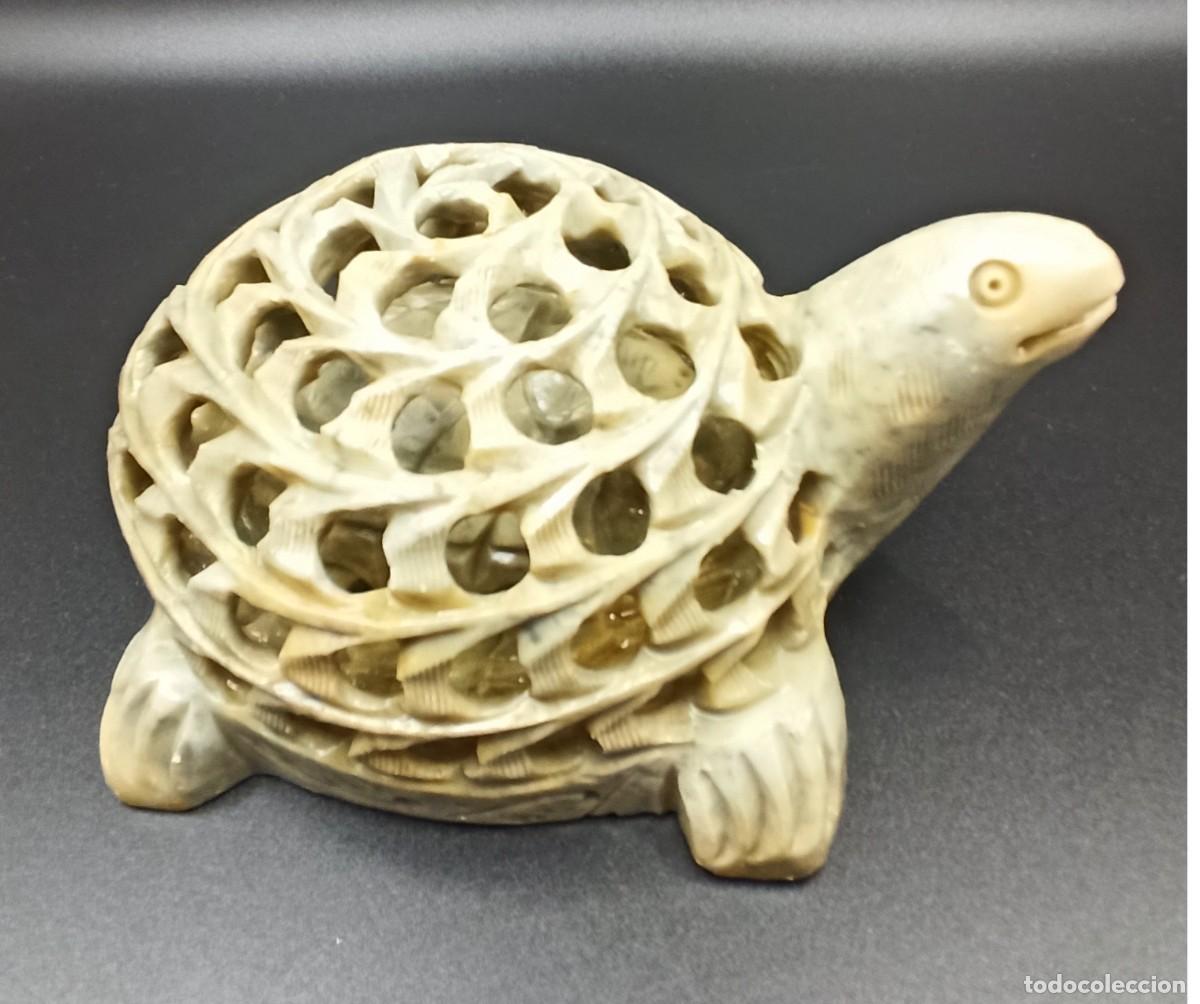 Coleccionismo de minerales: Tortuga Jasper calada tallada - Foto 1