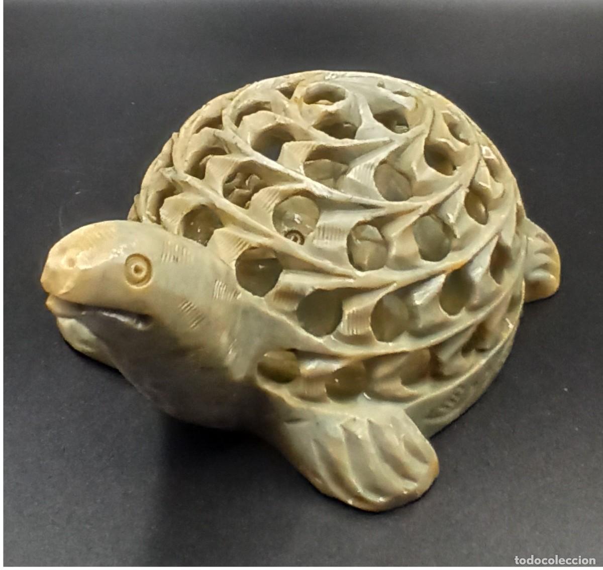 Coleccionismo de minerales: Tortuga Jasper calada tallada - Foto 3