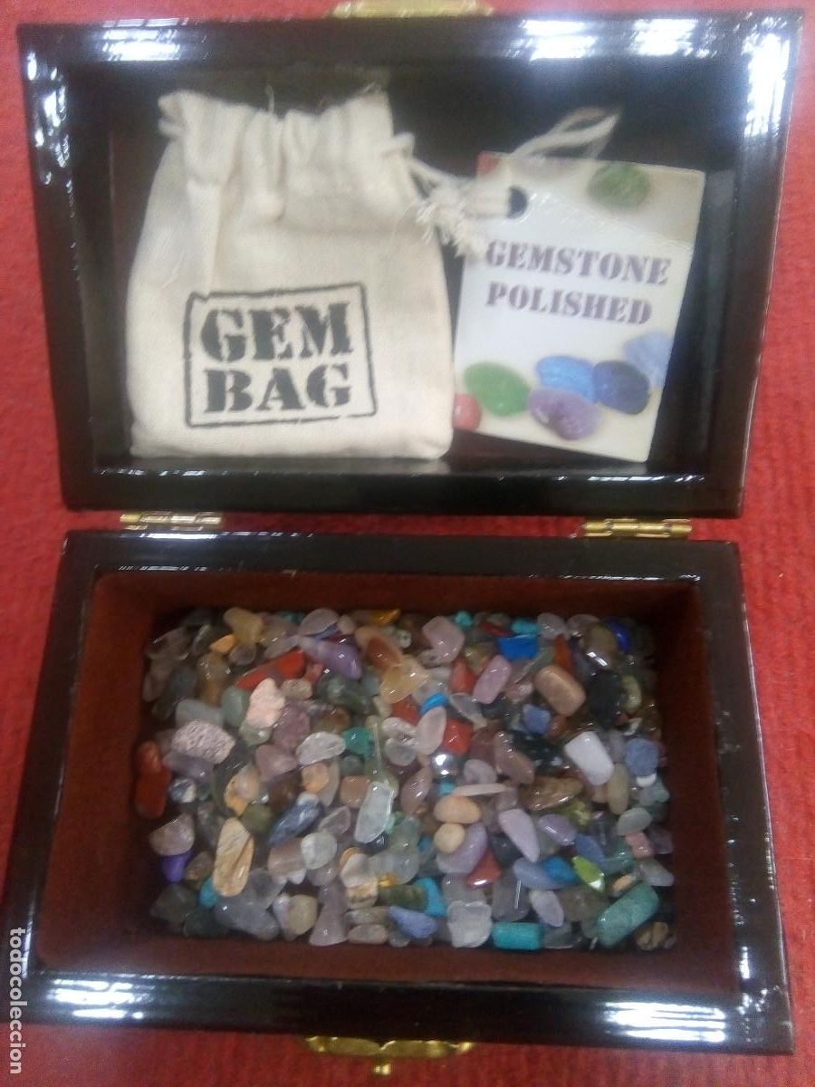 Coleccionismo de minerales: COFRE MADERA CON GEMAS - Foto 1