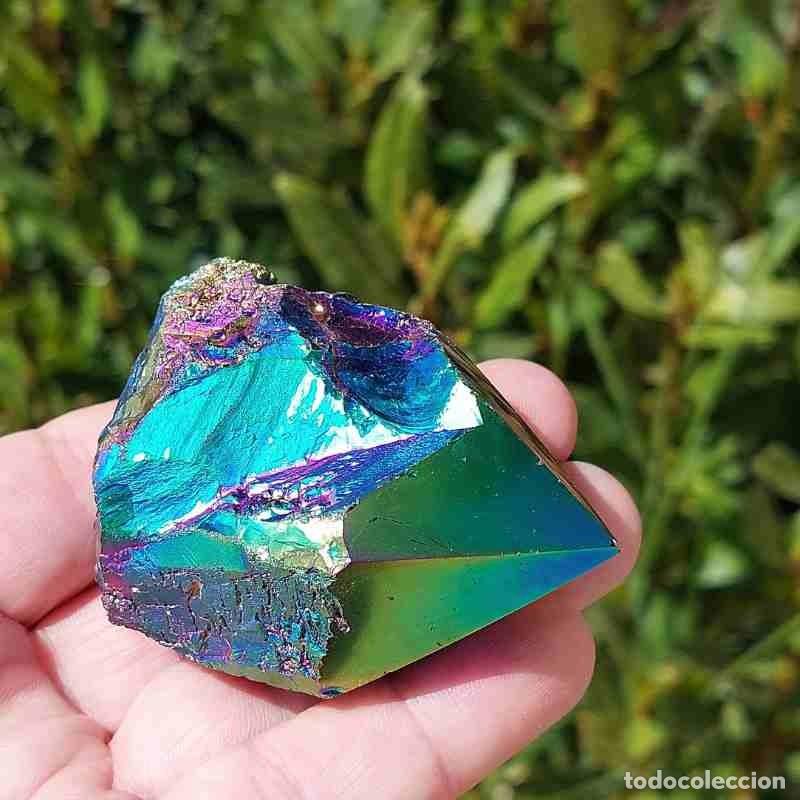Coleccionismo de minerales: Punta de Cuarzo Titanio Arco&iacute;ris 6,2cm - Foto 2