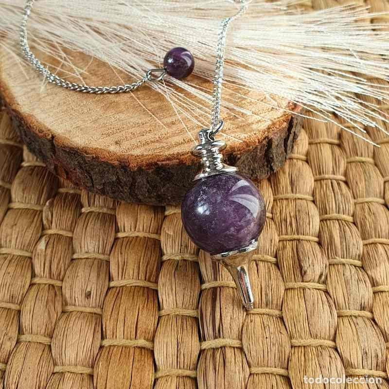 Coleccionismo de minerales: P&eacute;ndulo con Esfera de Amatista de 2cm - Foto 4