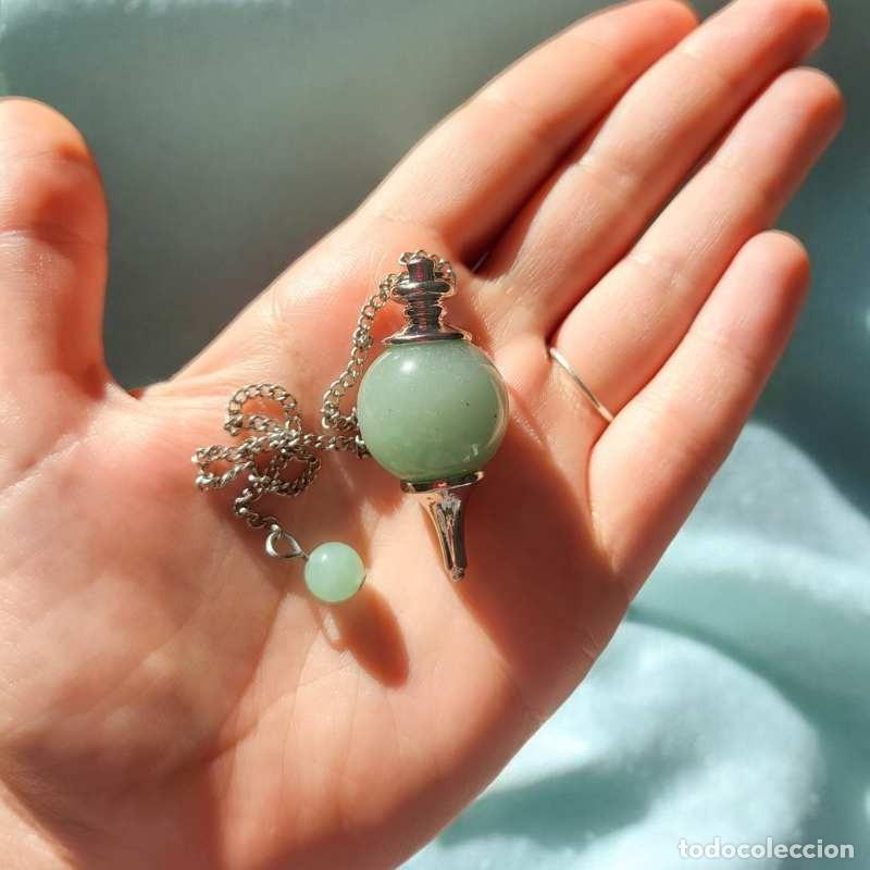 Coleccionismo de minerales: P&eacute;ndulo con Esfera de Cuarzo Verde de 2cm - Foto 2