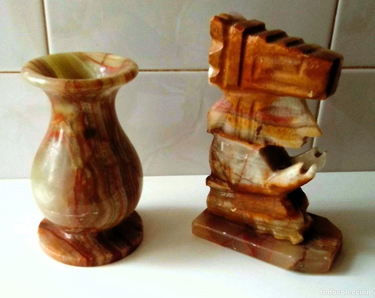 Coleccionismo de minerales: PIEZA ONIX,SILUETA DE AZTECA - Foto 1