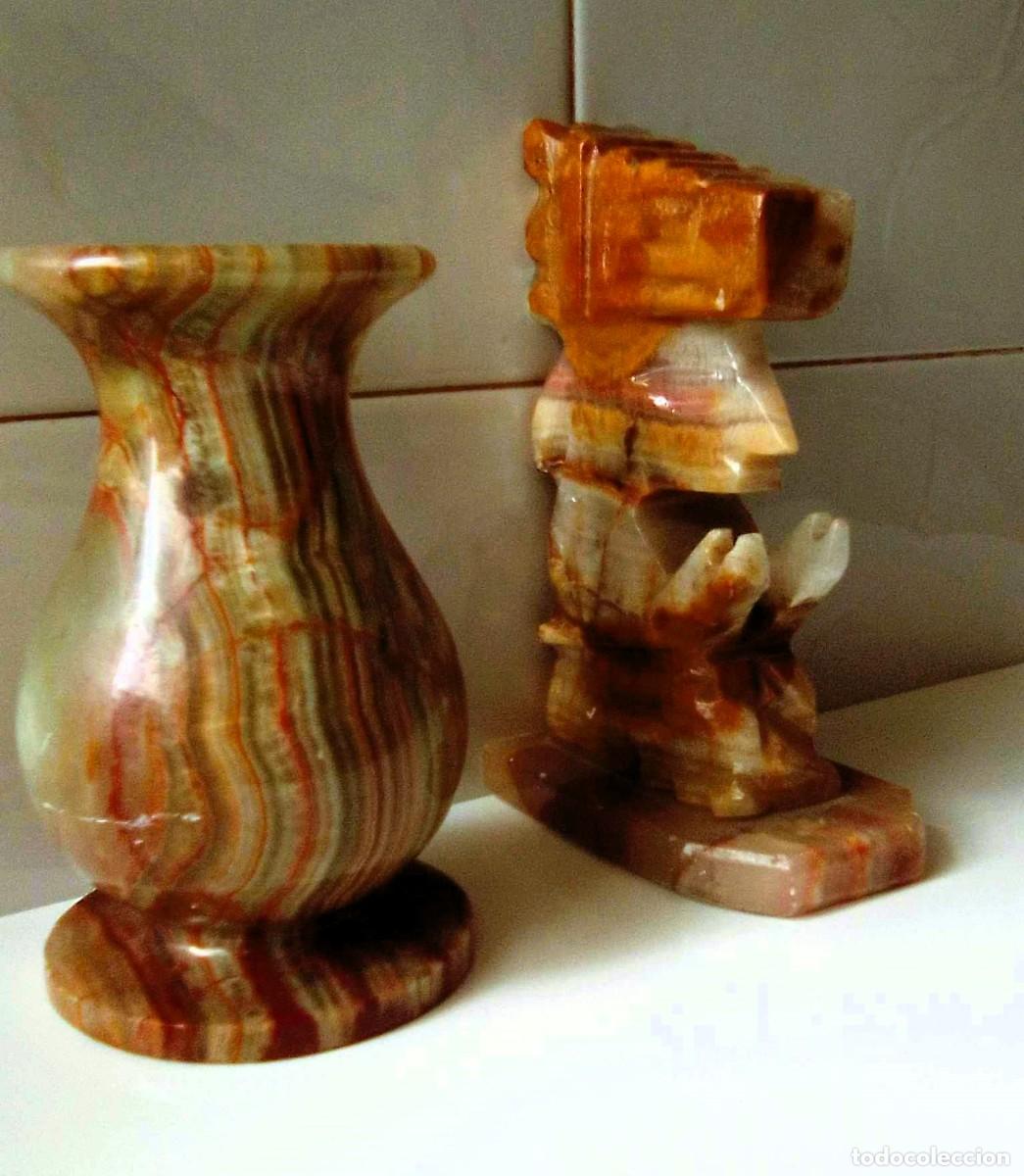 Coleccionismo de minerales: PIEZA ONIX,SILUETA DE AZTECA - Foto 2