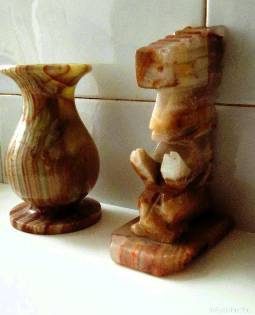 Coleccionismo de minerales: PIEZA ONIX,SILUETA DE AZTECA - Foto 3