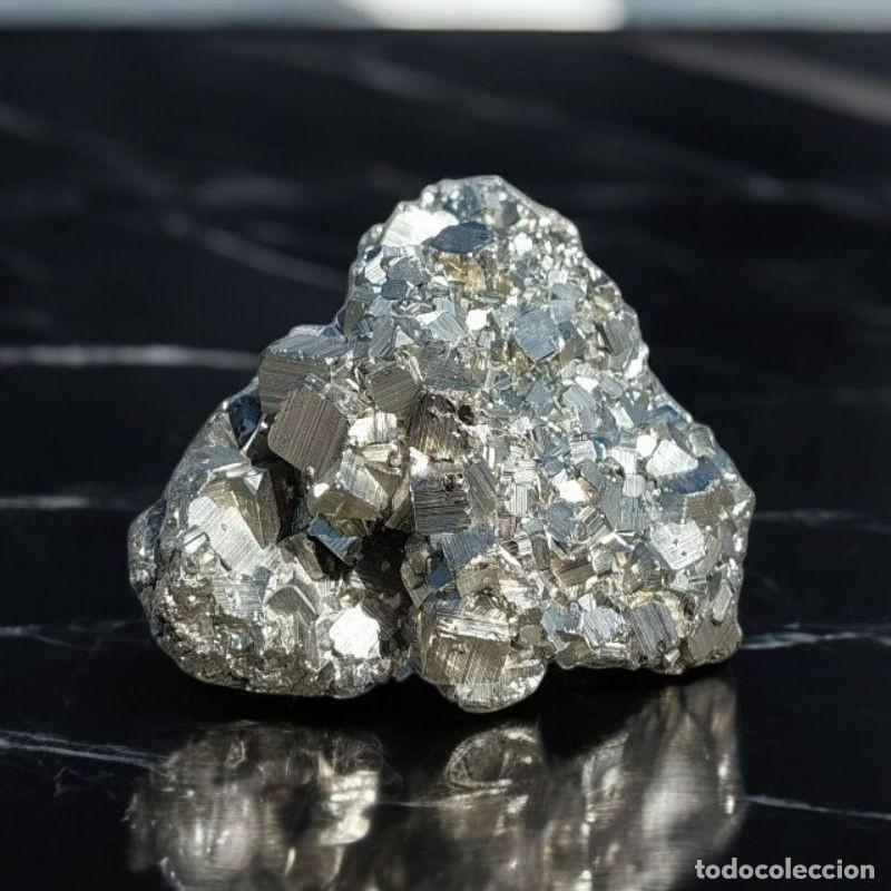 Coleccionismo de minerales: Drusa de Pirita de Per&uacute; 6,9 cm 240 g - Foto 2