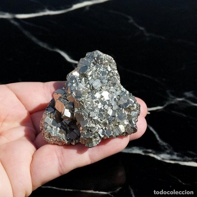 Coleccionismo de minerales: Drusa de Pirita de Per&uacute; 6,9 cm 240 g - Foto 3