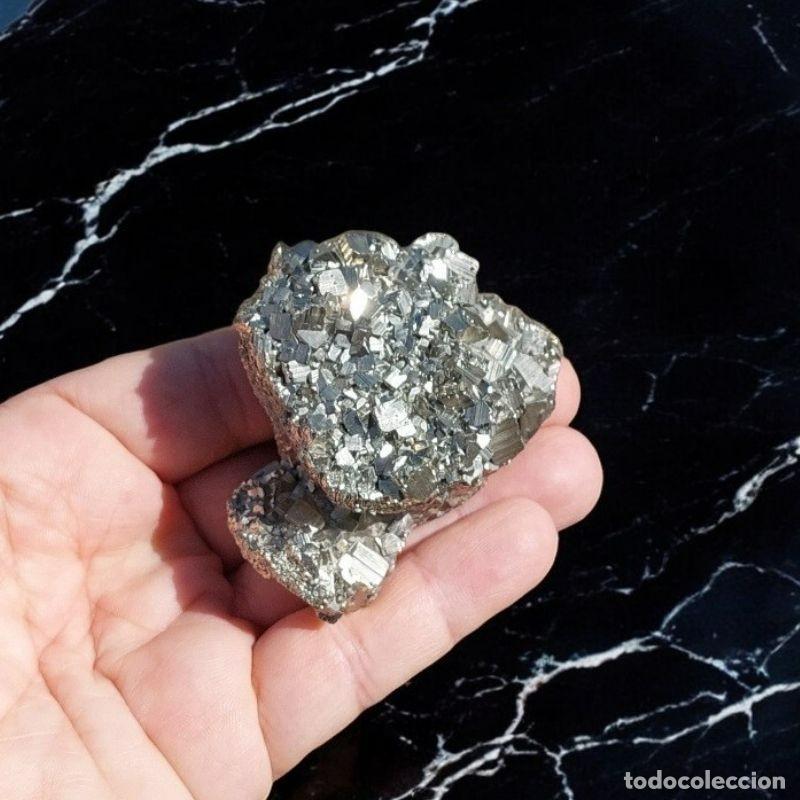 Coleccionismo de minerales: Drusa de Pirita de Per&uacute; 6,9 cm 240 g - Foto 4