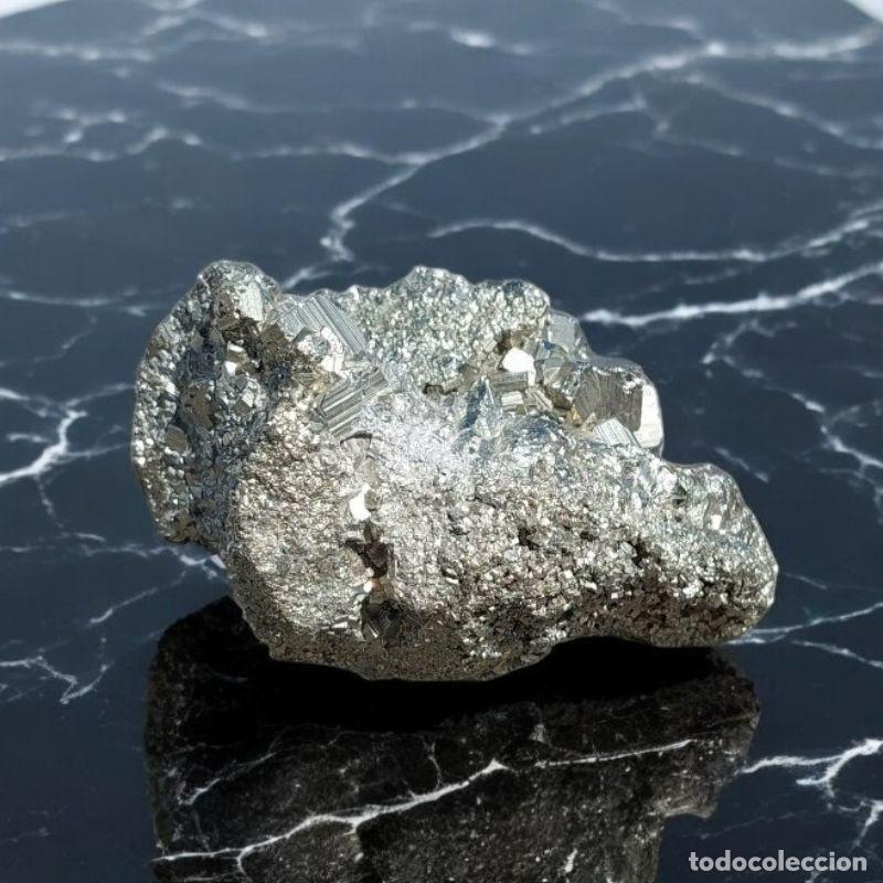 Coleccionismo de minerales: Drusa de Pirita de Per&uacute; 6,9 cm 240 g - Foto 6