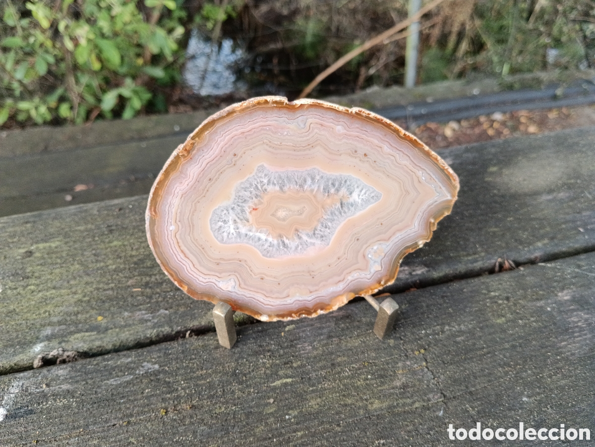 Coleccionismo de minerales: L&Aacute;MINA DE &Aacute;GATA PULIDA MARRON. - Foto 3