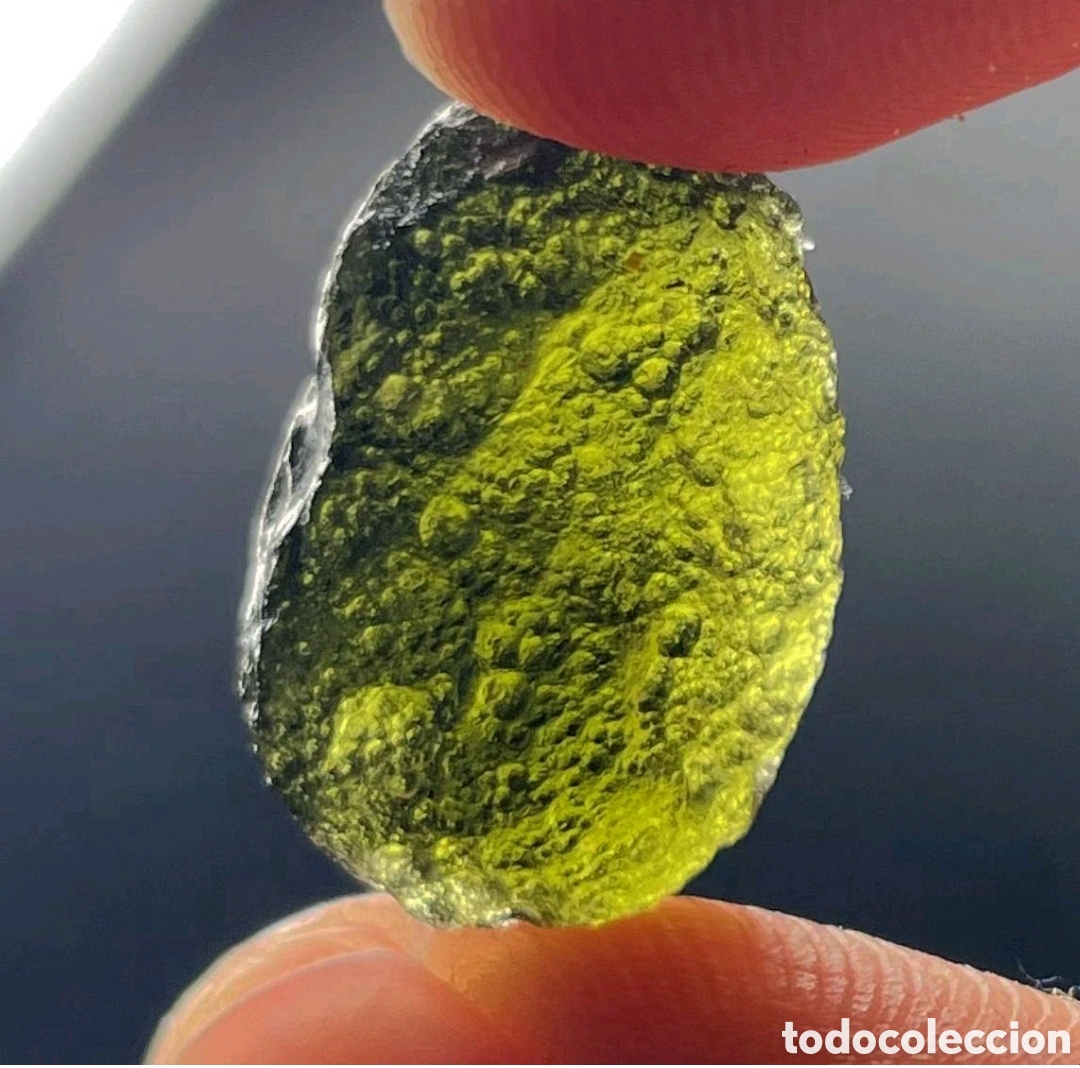 Collectionnisme de min&eacute;raux: Meteorito tectita Moldavita Moldavia 18kilates