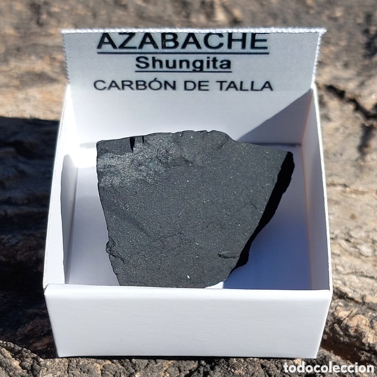 Coleccionismo de minerales: Azabache Shungita en Cajita de Colecci&oacute;n 4 x 4cm
